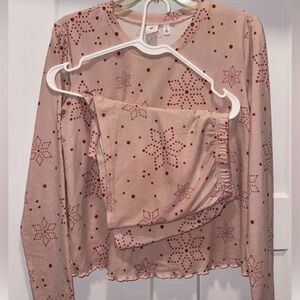 BP pink snowflake pj set women’s xs